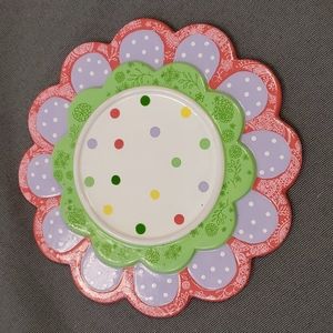 Whimsical floral candle plate from‎ Gold Canyon (for mini candles)